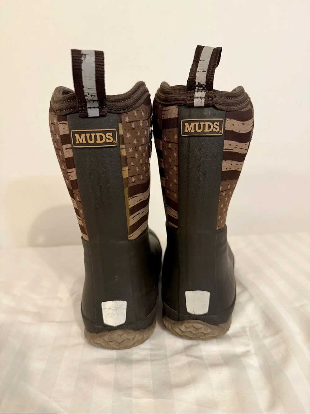 Kids' Brown Flag-Pattern Rain & Snow Boots